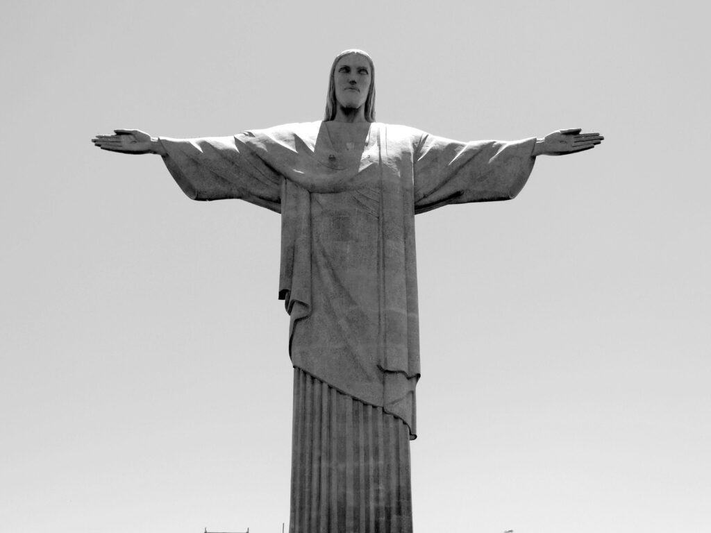 pexels photo 2771080 2771080 Black and white photo of the iconic Christ the Redeemer statue in Rio de Janeiro, Brazil.